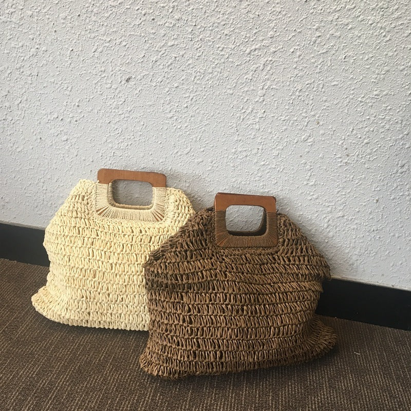 bags : Sunset Stash Handgemaakte Riettas - Beige in van Pantino