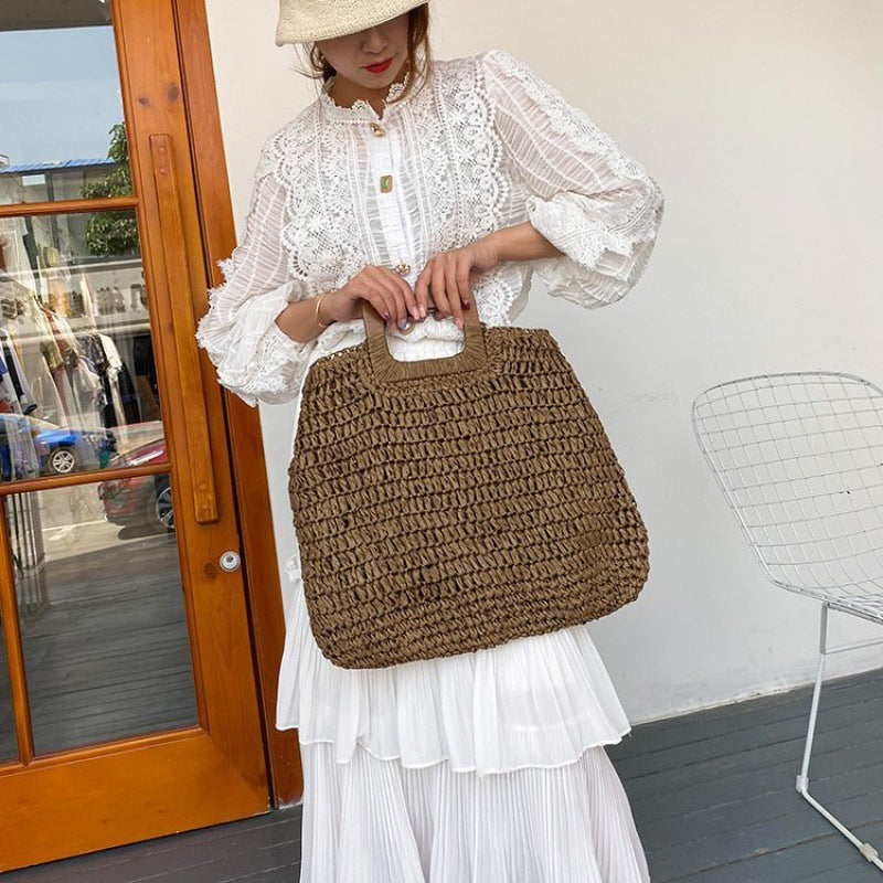 bags : Sunset Stash Handgemaakte Riettas - Beige in Brons van Pantino