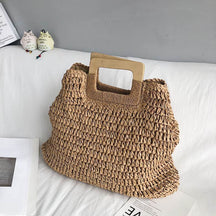 bags : Sunset Stash Handgemaakte Riettas - Beige in Khaki van Pantino