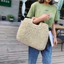 bags : Sunset Stash Handgemaakte Riettas - Beige in Beige van Pantino