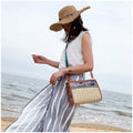Strandtaske Khaki - Retro Etnisk Vind - SeaSide Chic