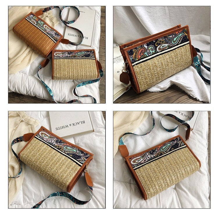 bags : Strandtas Khaki - Retro Etnische Wind - SeaSide Chic in van Pantino