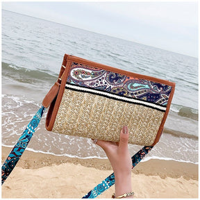 bags : Strandtas Khaki - Retro Etnische Wind - SeaSide Chic in van Pantino