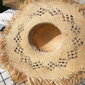 Hat : Hoed Khaki - Lint Floppy Schaduw Panama in van Pantino