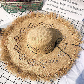 Hat : Hoed Khaki - Lint Floppy Schaduw Panama in Khaki van Pantino