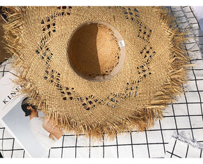 Hat : Hoed Khaki - Lint Floppy Schaduw Panama in van Pantino