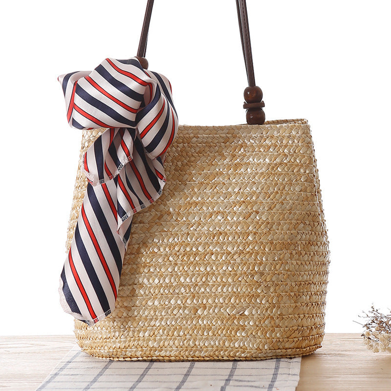 bags : Schoudertas van Stro - Bruin in Beige van Pantino