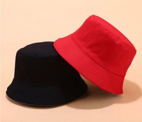 Bucket Hat : Hoed Khaki - Lichtbord Dubbelzijdige Emmerhoed in Rood van Pantino