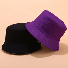 Bucket Hat : Hoed Khaki - Lichtbord Dubbelzijdige Emmerhoed in Paars van Pantino