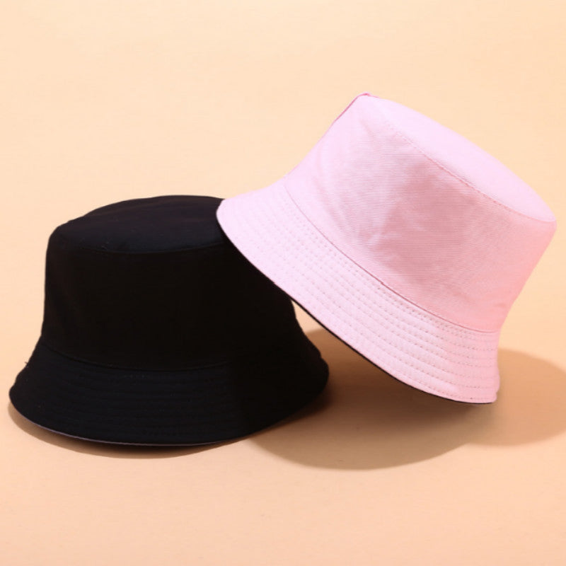Bucket Hat : Hoed Khaki - Lichtbord Dubbelzijdige Emmerhoed in Roze van Pantino