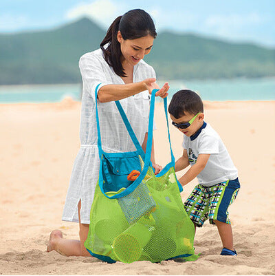 bags : Strandtas met Kinderspeelgoed - Blauw in van Pantino