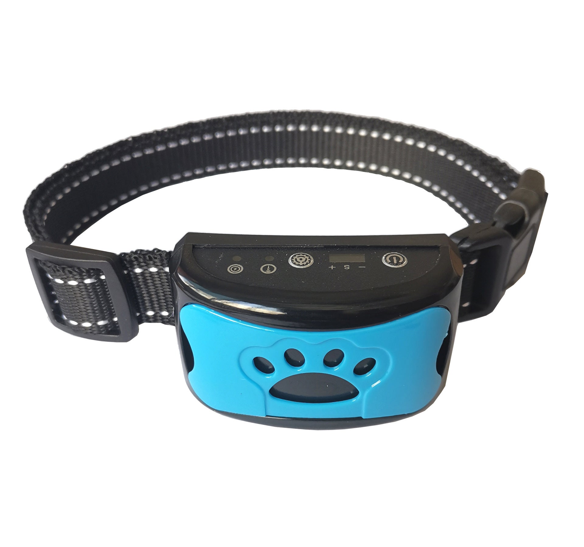 pets : Anti-Blaf Halsband - Diervriendelijk Stop Blaffen Direct - Siliconen in Blauw van Pantino