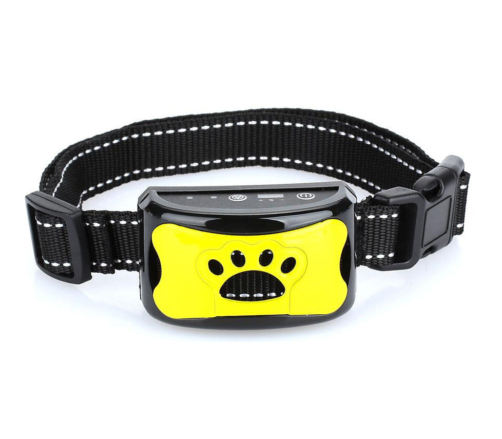 pets : Anti-Blaf Halsband - Diervriendelijk Stop Blaffen Direct - Siliconen in Geel van Pantino