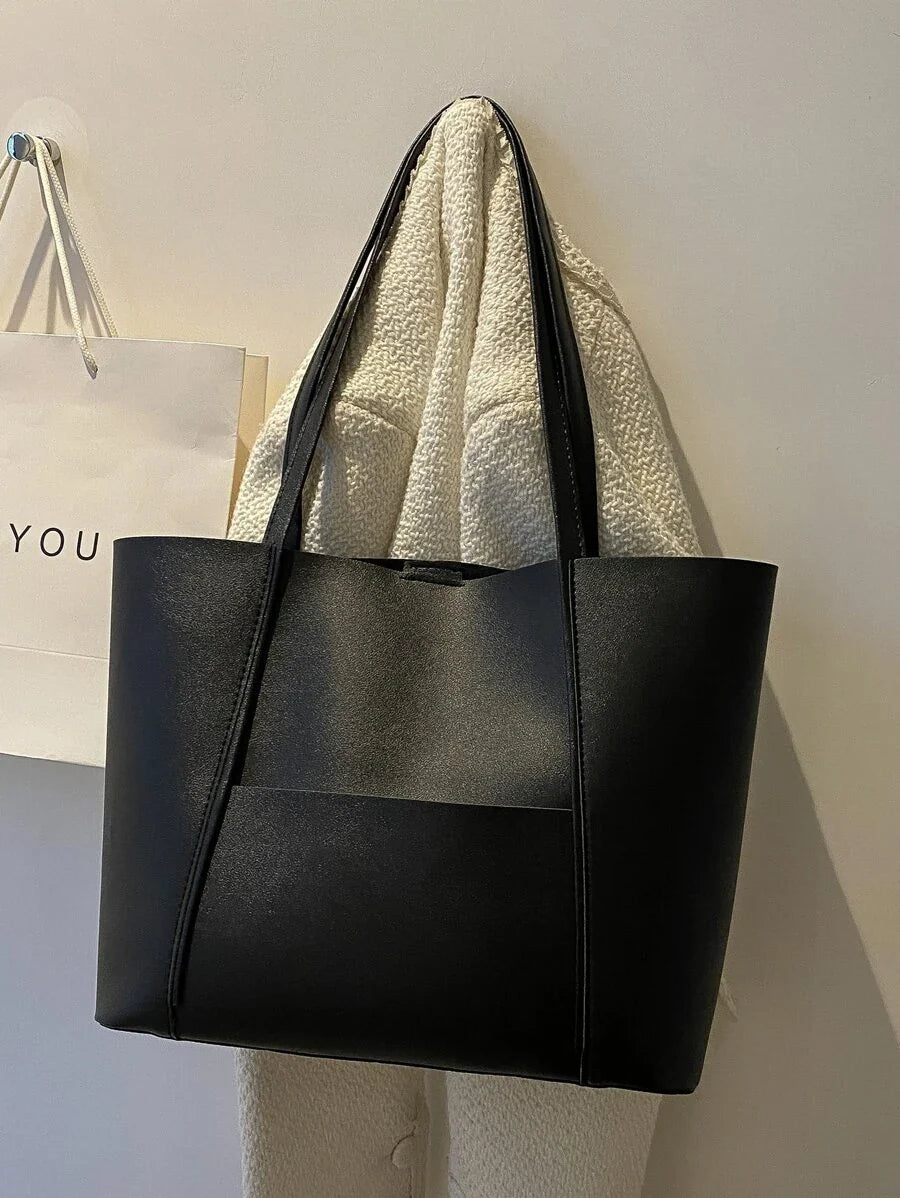 bags : Stella Top Handle Bag Black - Leer in van Pantino