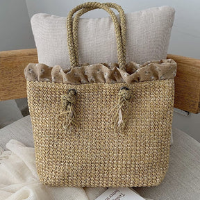 bags : Geweven Draagtas - Zomertas - Beige in van Pantino