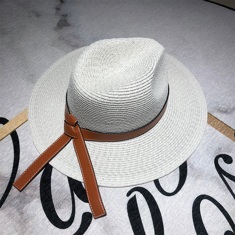 Straw Hat : Zonnehoed van Stro - Wit in Wit van Pantino