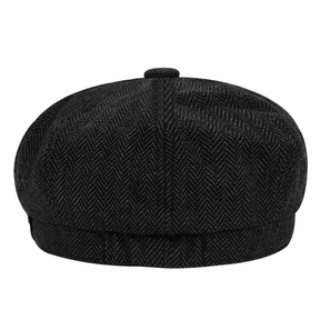 Beret : Baret Heren Zwart - Lente en Herfst Casual Hoed Retro Dunne in van Pantino