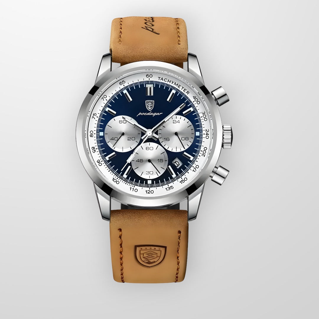 watches : Horloge Heren Bruin / Zilver - LuminousWatch - Luxe voor in Bruin Zilver van Pantino