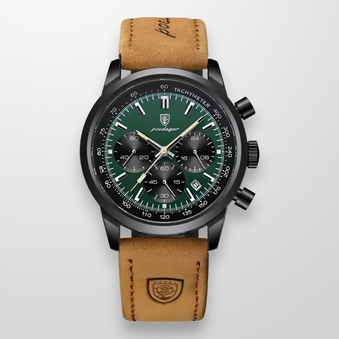watches : Horloge Heren Bruin / Zilver - LuminousWatch - Luxe voor in Bruin Groen van Pantino