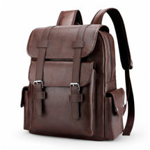 bags : Rugzak Zwart - Premium Leren Leer in Chocolade van Pantino