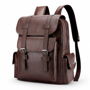bags : Rugzak Zwart - Premium Leren Leer in Chocolade van Pantino