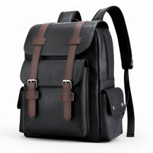bags : Rugzak Zwart - Premium Leren Leer in Zwart van Pantino