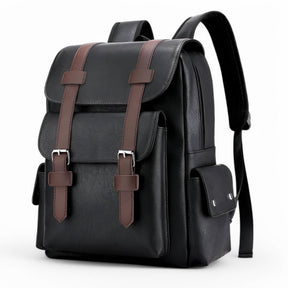 bags : Rugzak Zwart - Premium Leren Leer in Zwart van Pantino