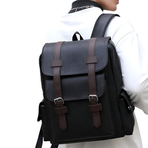 bags : Rugzak Zwart - Premium Leren Leer in van Pantino