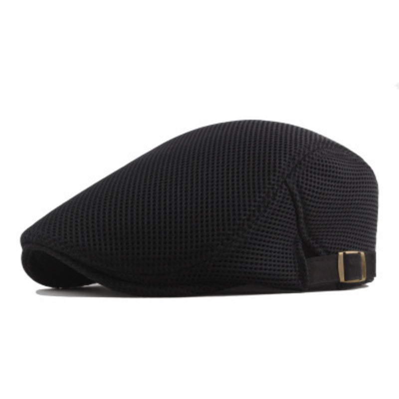 Beret : Baret Dames Zwart - Trendy Ademende Zomer Britse Baretpet voor Heren Golf in Zwart van Pantino