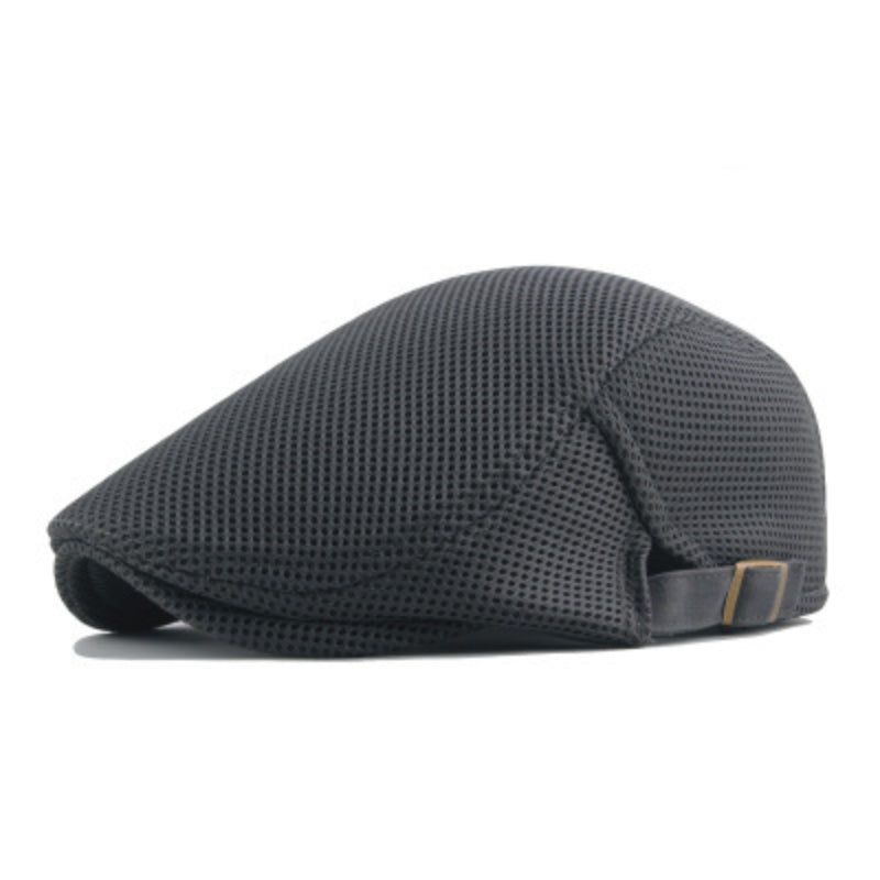 Beret : Baret Dames Zwart - Trendy Ademende Zomer Britse Baretpet voor Heren Golf in Donker grijs van Pantino