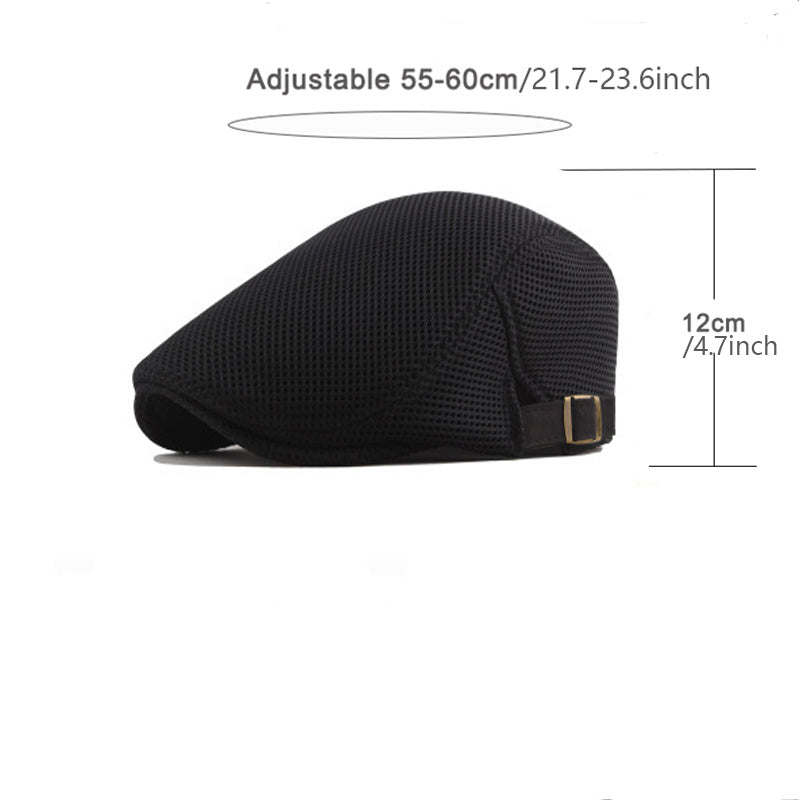 Beret : Baret Dames Zwart - Trendy Ademende Zomer Britse Baretpet voor Heren Golf in van Pantino