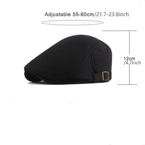 Beret : Baret Dames Zwart - Trendy Ademende Zomer Britse Baretpet voor Heren Golf in van Pantino