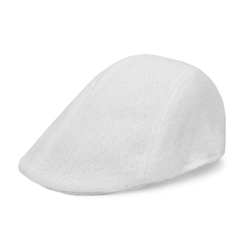 Beret : Baret Zwart - Polyester 1 St Modieuze Dunne Katoenen en Linnen Baretpet voor Middelbare Leeftijd en Ouderen Elegant in Wit van Pantino