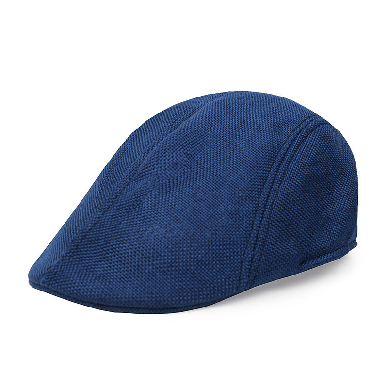 Beret : Baret Zwart - Polyester 1 St Modieuze Dunne Katoenen en Linnen Baretpet voor Middelbare Leeftijd en Ouderen Elegant in Blauw van Pantino