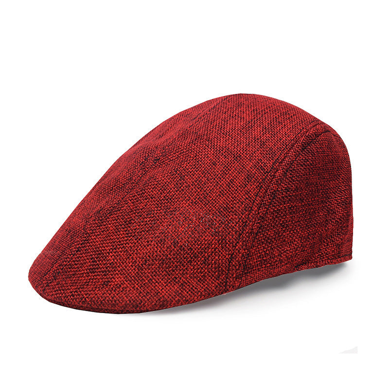Beret : Baret Zwart - Polyester 1 St Modieuze Dunne Katoenen en Linnen Baretpet voor Middelbare Leeftijd en Ouderen Elegant in Rood van Pantino