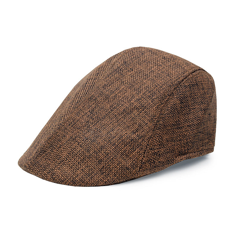 Beret : Baret Zwart - Polyester 1 St Modieuze Dunne Katoenen en Linnen Baretpet voor Middelbare Leeftijd en Ouderen Elegant in Koffie van Pantino