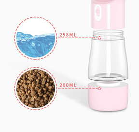 pets : 3-in-1 Hondendrinkfles Grijs - Waterfles Voedselcontainer - Kunststof in van Pantino