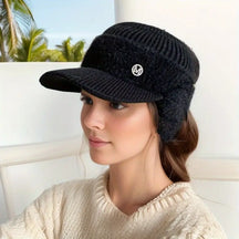 Winter Hat : Muts Dames Zwart - Wintermuts met Oorflappen in Zwart van Pantino