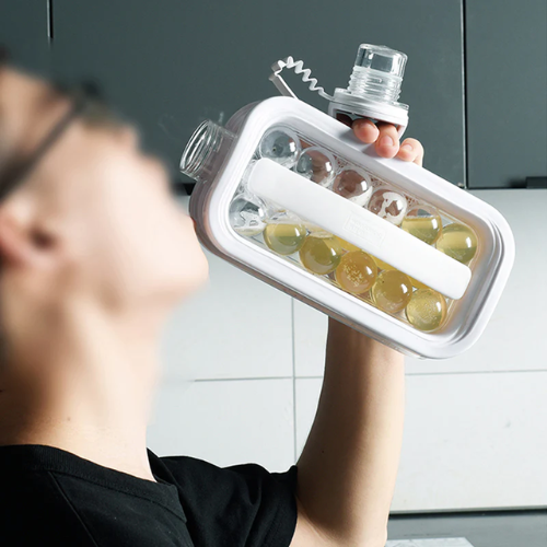 home & garden : Ijsblokjesmaker grijs - Siliconen ijsblokjes machine voor thuis, snel en eenvoudig in van Pantino