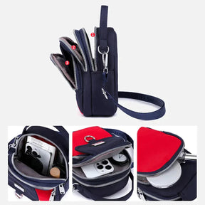 bags : Crossbody Tas Blauw - PhoneBag - Telefoonhoesje met Rits voor in van Pantino