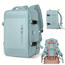 bags : Lotte Ademend Rugzak Dames - Rugzak - Laptop Rugzak in Lichtblauw van Pantino