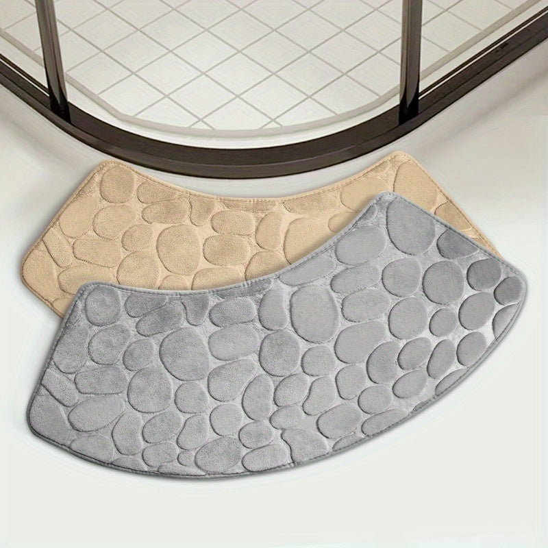 home & garden : Badmat met Geplaveid Patroon - Gebogen Hoeken, Zacht en Waterabsorberend - Grijs in van Pantino