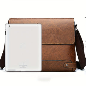 bags : Retro Eenvoudige Elegante Zakelijke PU Lederen Sling Bags - Bruin in van Pantino