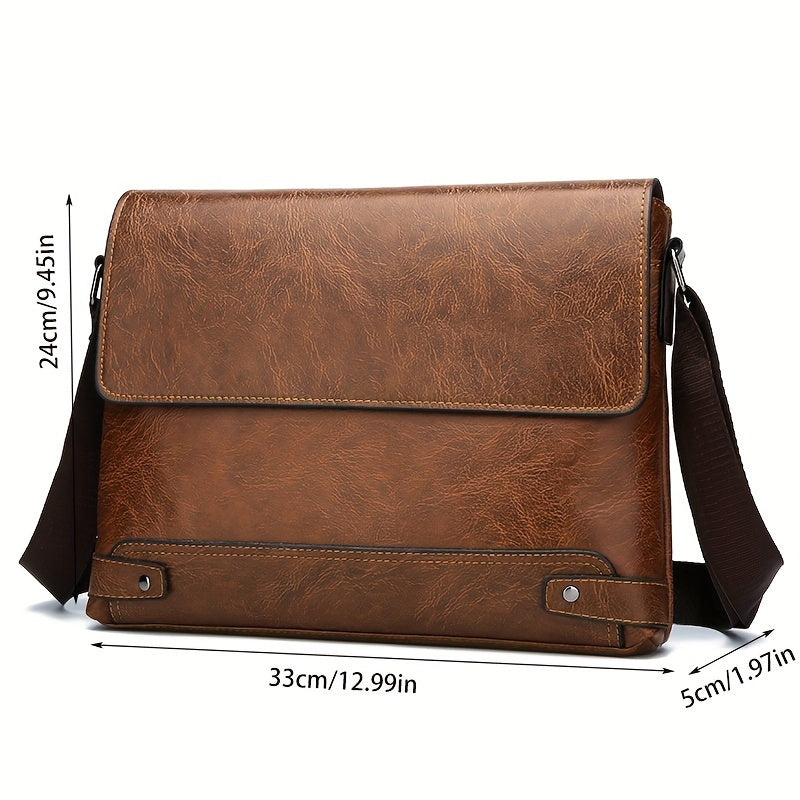 bags : Retro Eenvoudige Elegante Zakelijke PU Lederen Sling Bags - Bruin in van Pantino