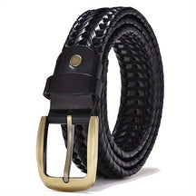 Belt : Riem Heren Zwart - Men 1 Stijlvolle Gevlochten voor Koffie Elegant in Zwart van Pantino