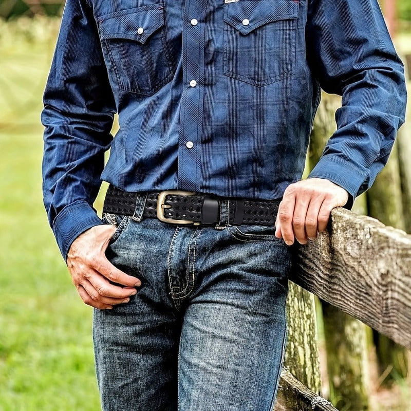 Belt : Riem Heren Zwart - Men 1 Stijlvolle Gevlochten voor Koffie Elegant in van Pantino