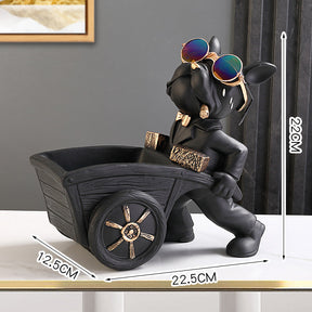 home & garden : Bulldog Opbergornament en Decoratiebakje - Groen in Zwart van Pantino