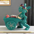 Ornamento Portaoggetti Bulldog e Contenitore Decorativo - Verde