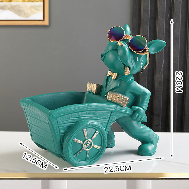 home & garden : Bulldog Opbergornament en Decoratiebakje - Groen in Groen van Pantino