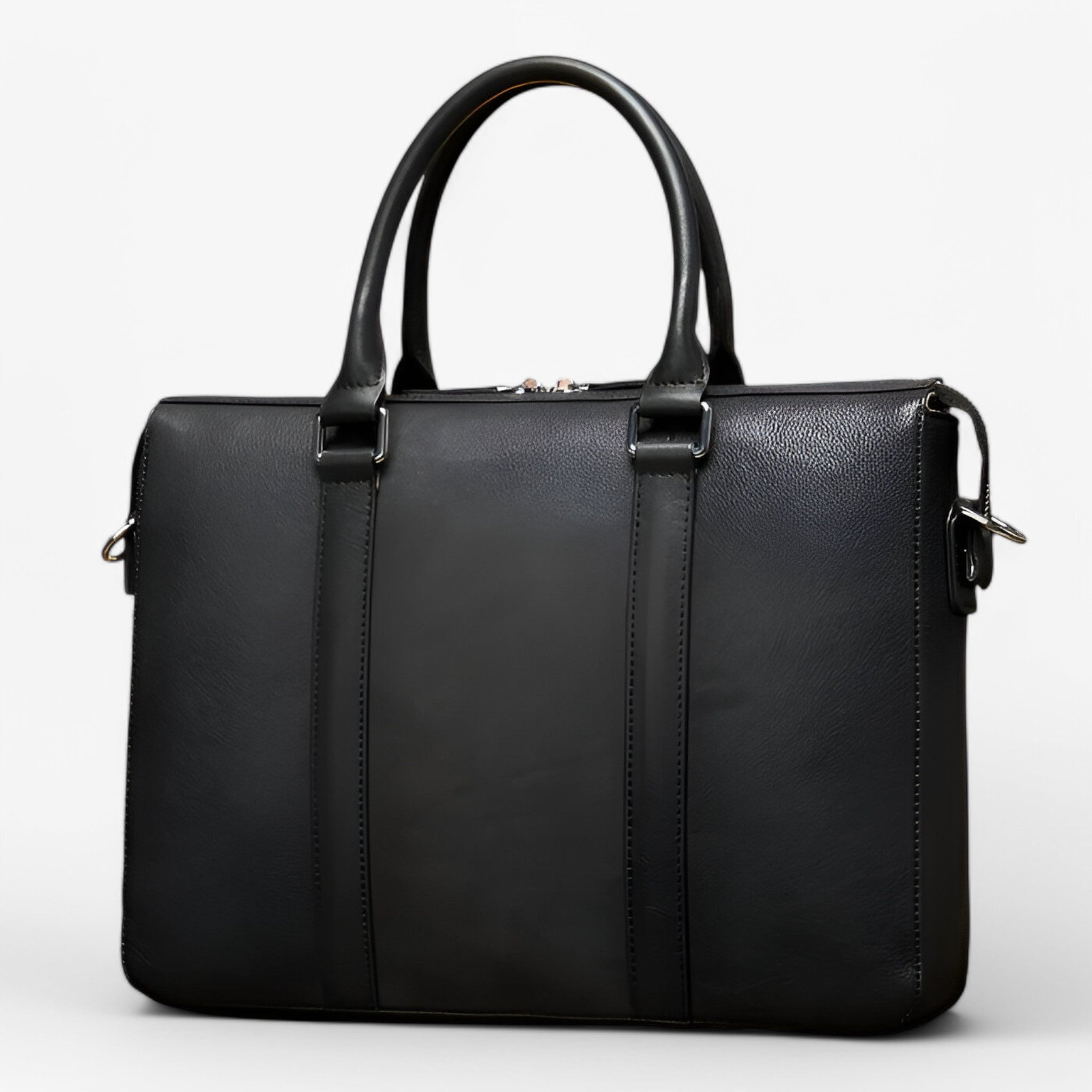 bags : Leren Laptoptas met Schouderband Leer - Bruin in van Pantino